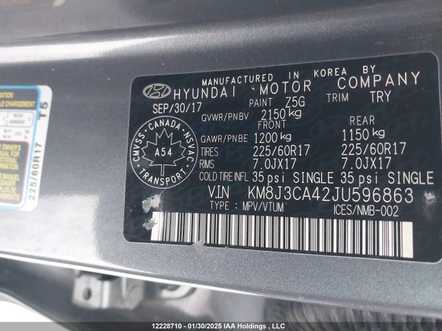 KM8J3CA42JU596863 Hyundai gdi nu
