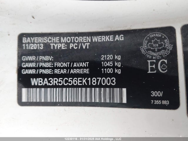 WBA3R5C56EK187003 BMW 2014