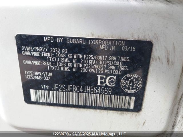 JF2SJEBC4JH564569 Subaru Forester 2.5i