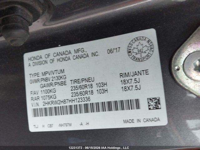 Honda CR-V 2017 2HKRW2H87HH123336 Image 19