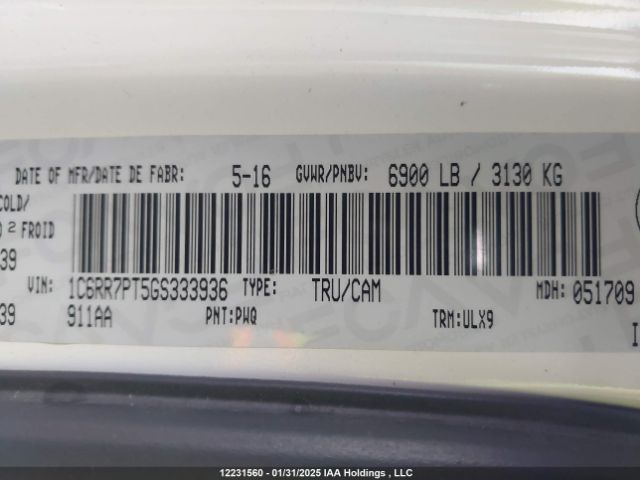 1C6RR7PT5GS333936 RAM 1500