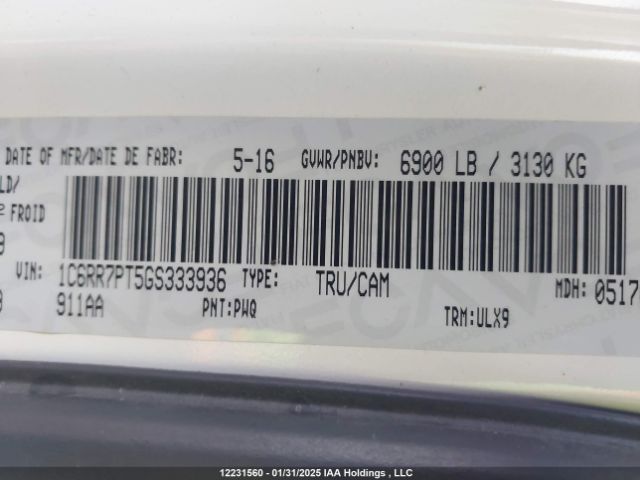 1C6RR7PT5GS333936 RAM 1500