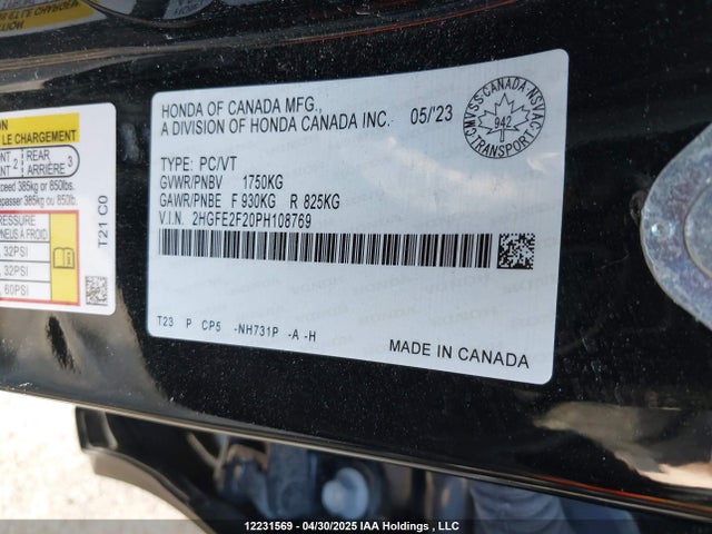 Honda k20c2 2023 2HGFE2F20PH108769 Image 9