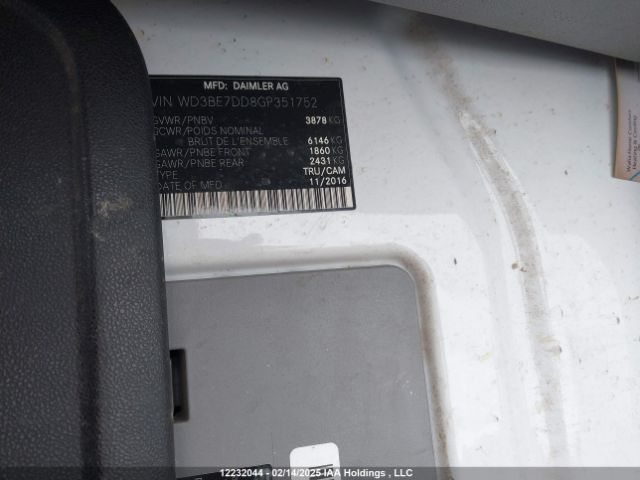 WD3BE7DD8GP351752 Mercedes-Benz Sprinter