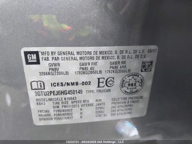 3GTU2PEJ6HG450149 GMC l86 - sidi: spark ignited direct injection, vvt: variable valve timing, afm, e85 max, alum