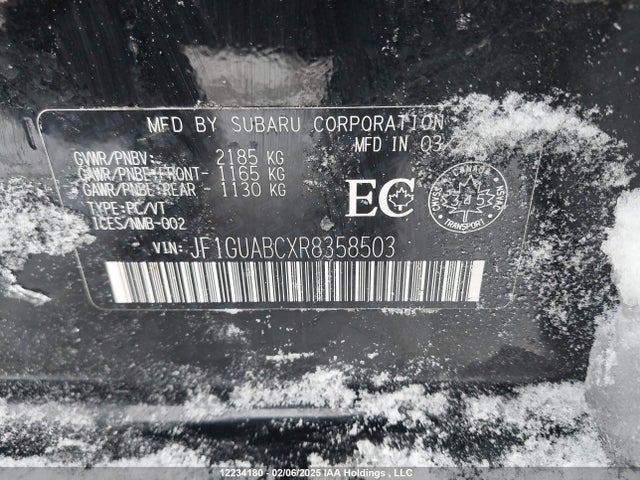 JF1GUABCXR8358503 Subaru na