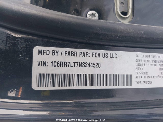 1C6RR7LT7NS244520 Dodge 1500