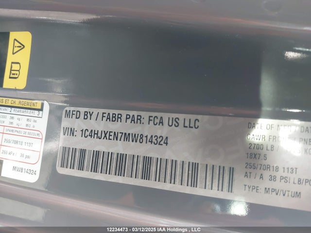 1C4HJXEN7MW814324 Jeep Wrangler