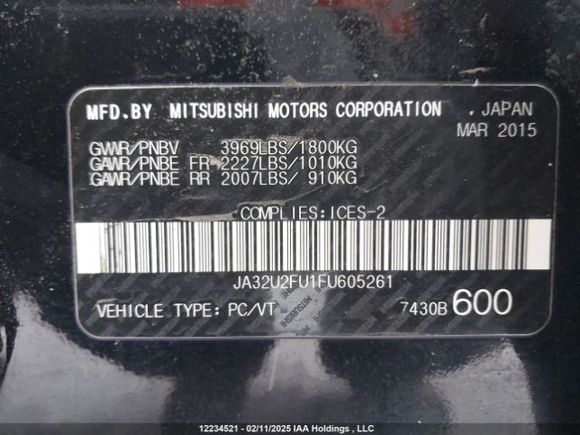 JA32U2FU1FU605261 Mitsubishi dohc mivec