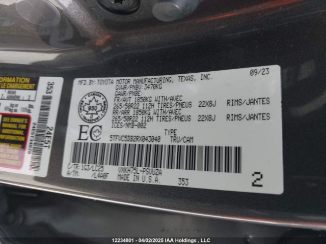 5TFVC5DB2RX043040 Toyota v35a-fts