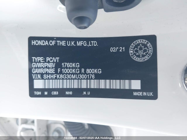 SHHFK8G30MU300176 Honda CIVIC TYPE R