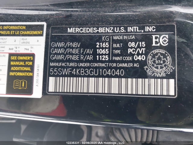 55SWF4KB3GU104040 Mercedes-Benz C 300 4matic