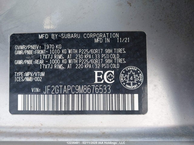 JF2GTAPC9M8676533 Subaru na