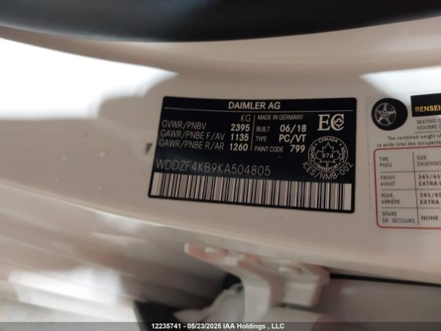 WDDZF4KB9KA504805 Mercedes-Benz E 300 4matic