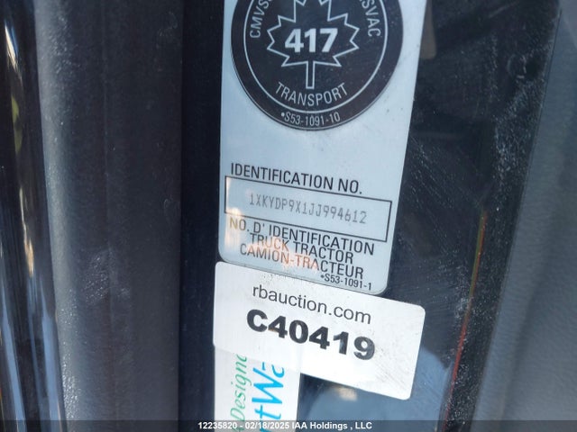 1XKYDP9X1JJ994612 Kenworth Mx/mx-13
