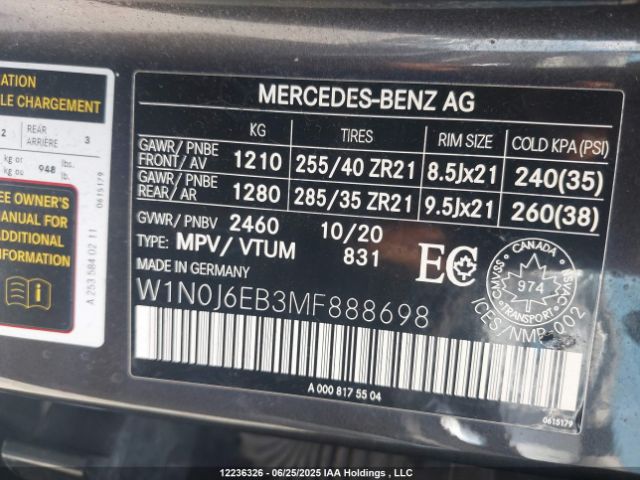 W1N0J6EB3MF888698 Mercedes-Benz m276