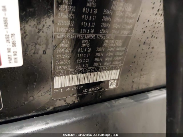 Land Rover aj133 s/c 2019 SALGS2RE9KA565176 Image 9