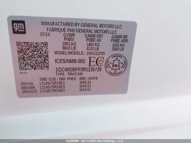 1GCWGBFP3R1226739 Chevrolet Express G2500