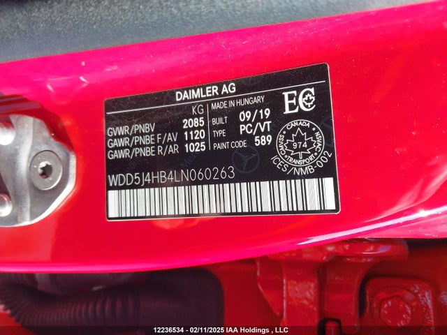 WDD5J4HB4LN060263 Mercedes-Benz m260