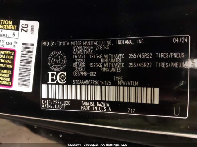 5TDAAAB67RS014125 Lexus t24a-fts