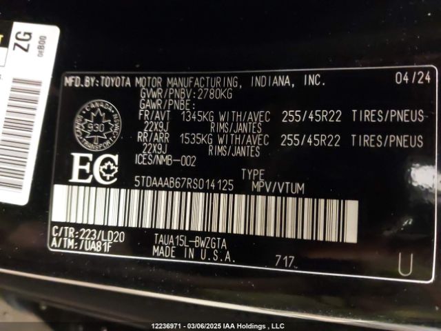 5TDAAAB67RS014125 Lexus t24a-fts