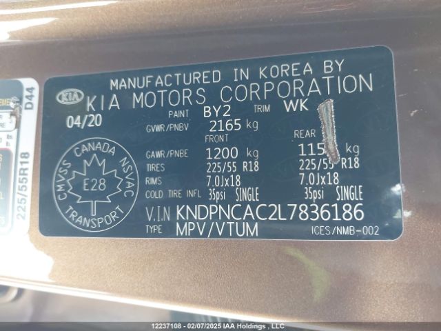 KNDPNCAC2L7836186 KIA gdi theta ii