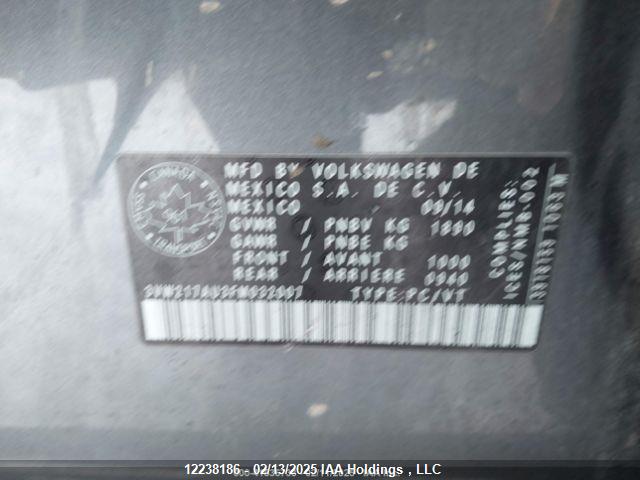 3VW217AU3FM032007 Volkswagen 2015