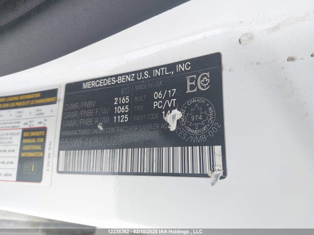 55SWF4KB0JU235790 Mercedes-Benz m274