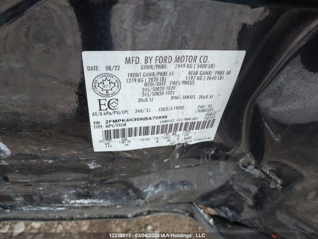 Ford gtdi 2022 2FMPK4K90NBA70899 Image 9