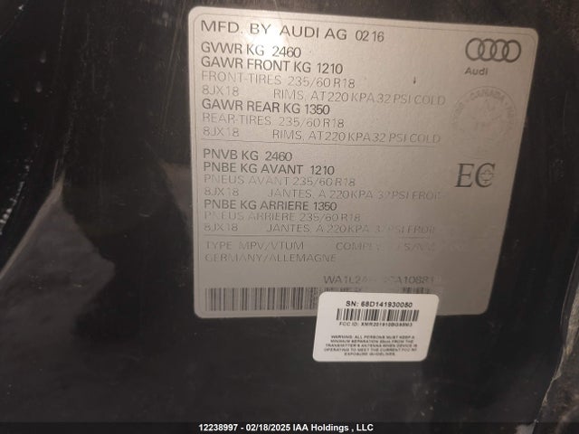 WA1L2AFPXGA108819 Audi 2.0t