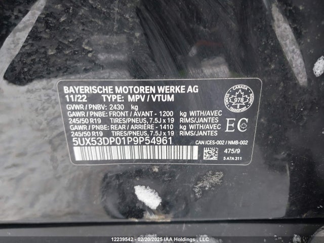 5UX53DP01P9P54961 BMW X3 Xdrive30i