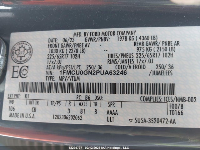 Ford Escape Active 2023 1FMCU0GN2PUA63246 Image 9