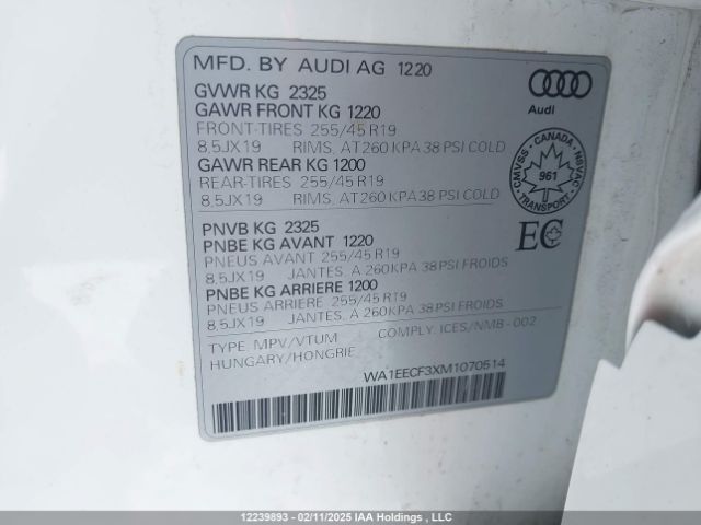 WA1EECF3XM1070514 Audi 45 tfsi 2.0t