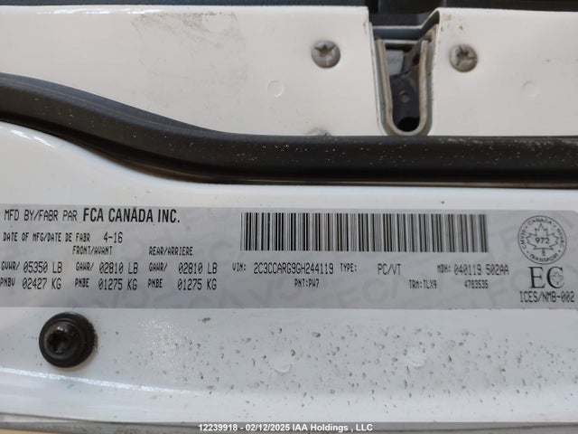 2C3CCARG9GH244119 Chrysler 2016
