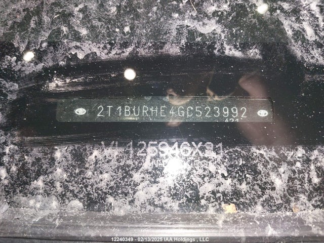 2T1BURHE4GC523992 Toyota Corolla