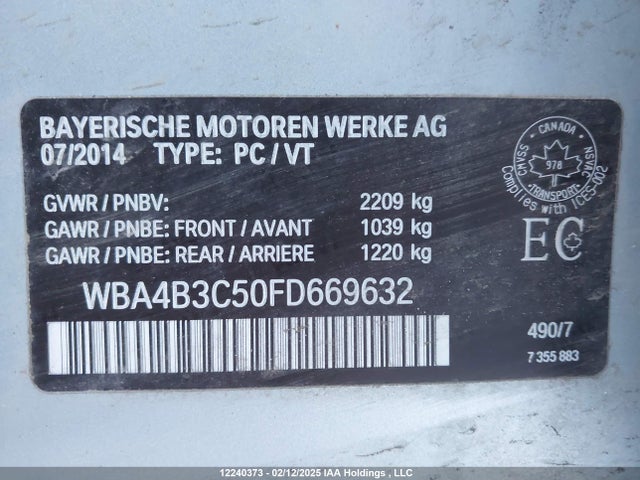 BMW 435i 2015 WBA4B3C50FD669632 Image 9
