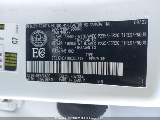 2T2JZMDA1NC366448 Lexus 2gr-fks