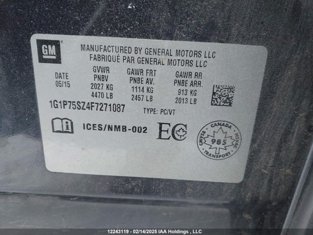 1G1P75SZ4F7271087 Chevrolet Cruze