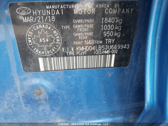 KMHD04LB5JU669943 Hyundai g 1.6 dohc t-gdi
