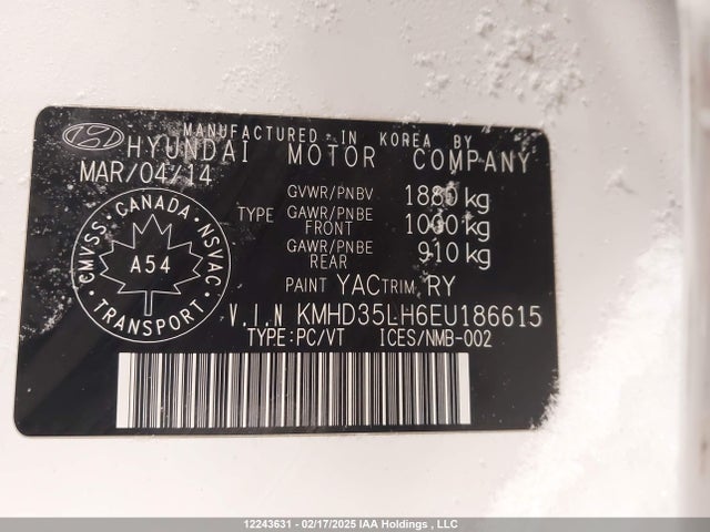 KMHD35LH6EU186615 Hyundai Elantra