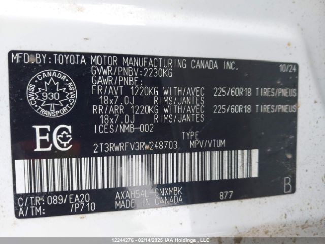 2T3RWRFV3RW248703 Toyota Rav4 Xle/woodland Edition