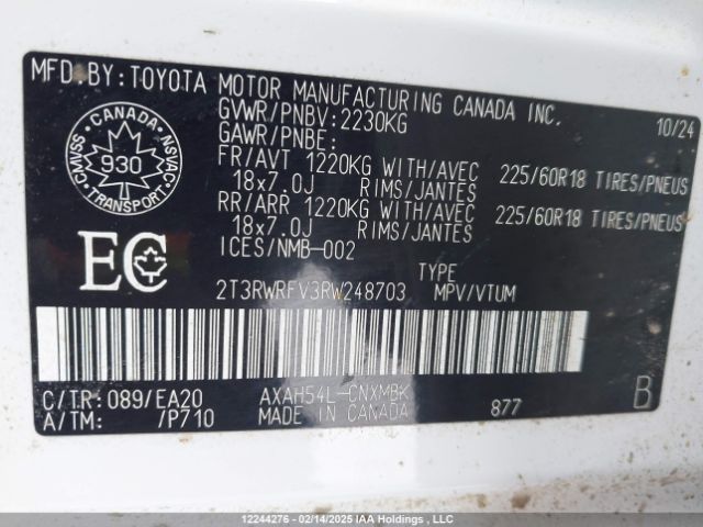 2T3RWRFV3RW248703 Toyota Rav4 Xle/woodland Edition