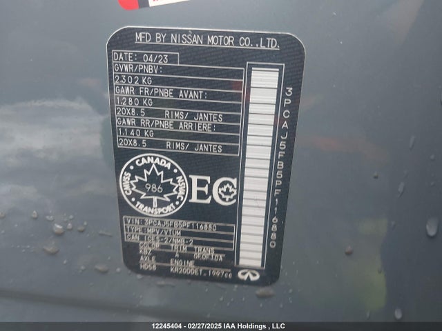 3PCAJ5FB5PF116880 Infiniti QX50
