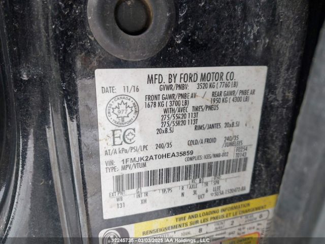 1FMJK2AT0HEA35859 Ford Expedition El Limited