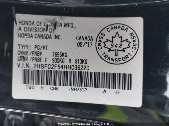 2HGFC2F54HH036220 Honda k20c2