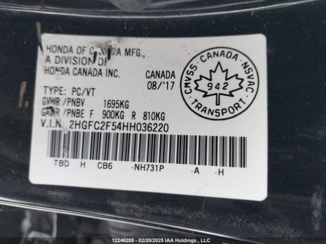 2HGFC2F54HH036220 Honda k20c2