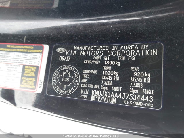 KNDJX3AA4J7534443 KIA g