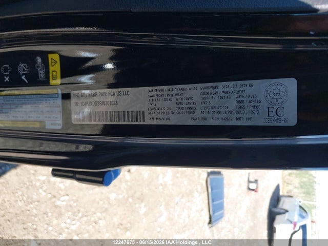12247675 :رقم المزاد ، 1C4PJXDG2RW307028 vin ، 2024 Jeep Wrangler Sport S مزاد بيع