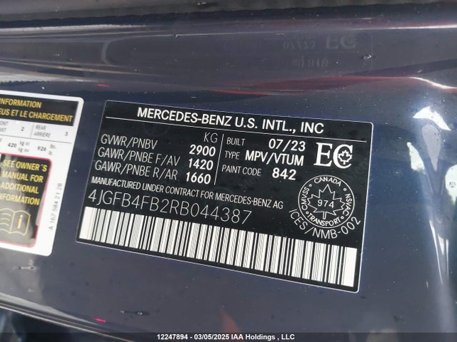 Mercedes-Benz m264 2024 4JGFB4FB2RB044387 Image 9