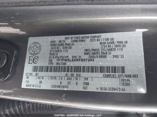 1FTFW5L8XRFB57293 Ford gtdi
